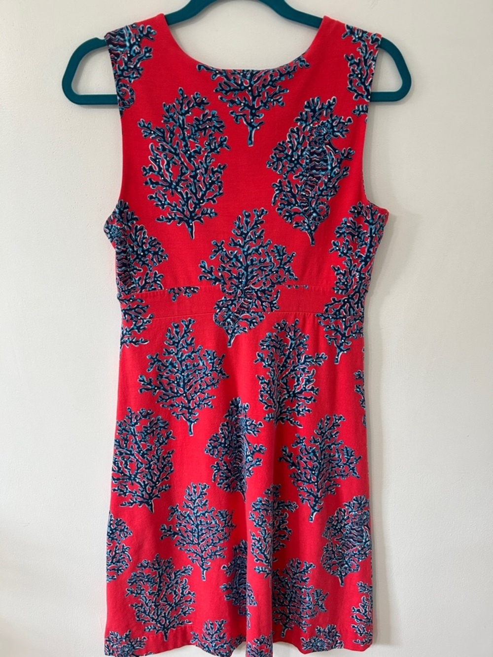Lilly Pulitzer Coral Reef Dress Women’s M Seahorse Red Sleeveless V-Neck - Picture 7 of 14
